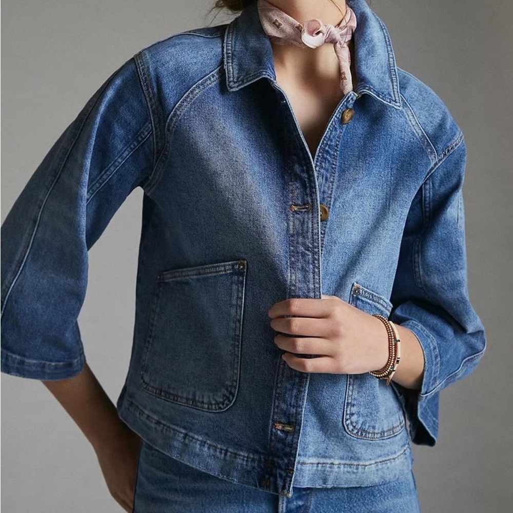 Anthropologie pilcro boxy denim jacket - Picture 9 of 9